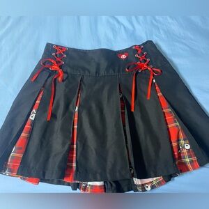 Skelanimals pleated plaid skirt